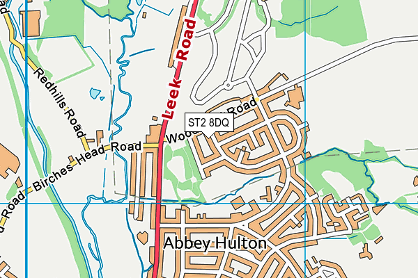 ST2 8DQ map - OS VectorMap District (Ordnance Survey)