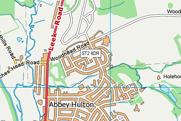 ST2 8DR map - OS VectorMap District (Ordnance Survey)