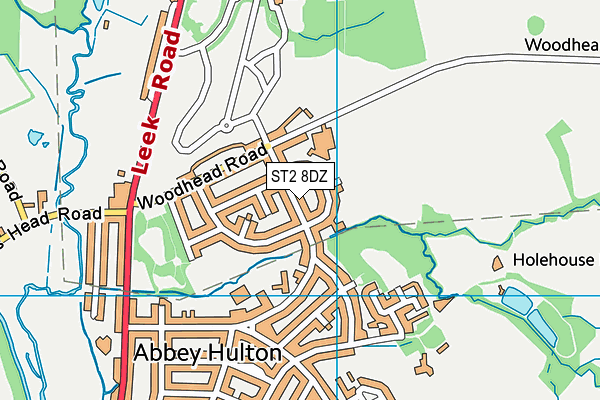 ST2 8DZ map - OS VectorMap District (Ordnance Survey)