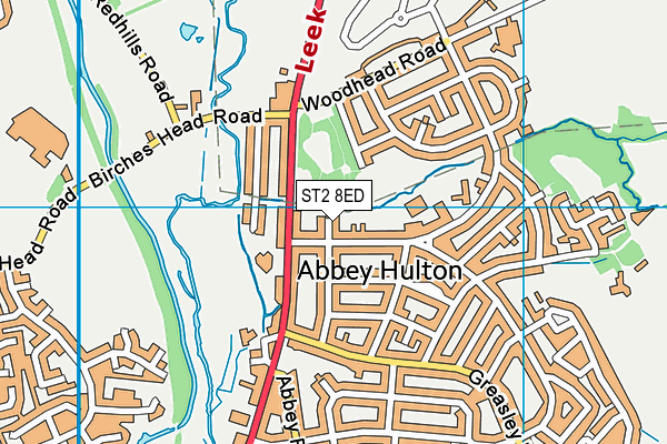 ST2 8ED map - OS VectorMap District (Ordnance Survey)