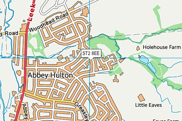 ST2 8EE map - OS VectorMap District (Ordnance Survey)