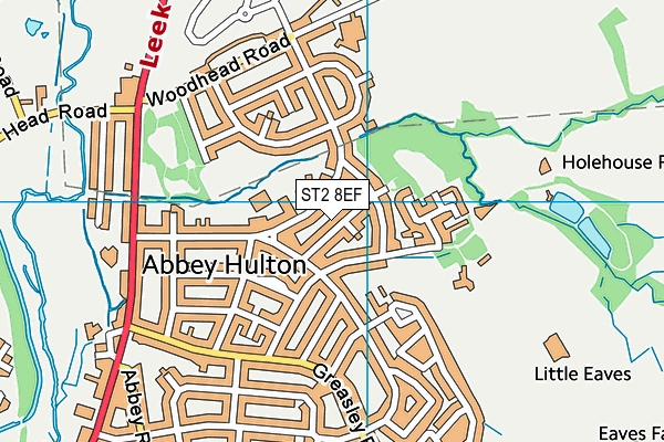 ST2 8EF map - OS VectorMap District (Ordnance Survey)