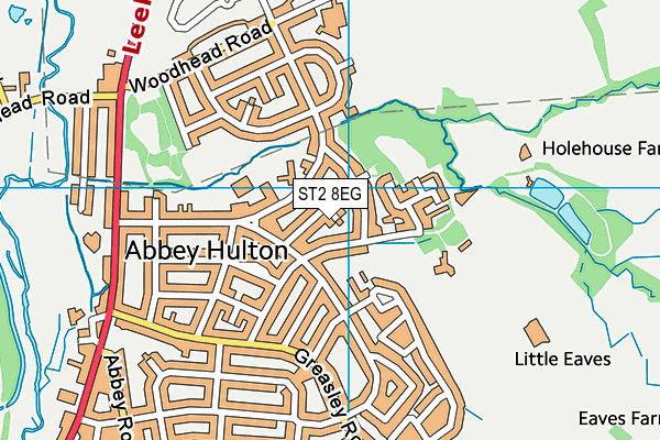 ST2 8EG map - OS VectorMap District (Ordnance Survey)