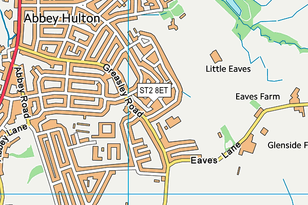 ST2 8ET map - OS VectorMap District (Ordnance Survey)