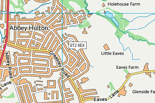 ST2 8EX map - OS VectorMap District (Ordnance Survey)