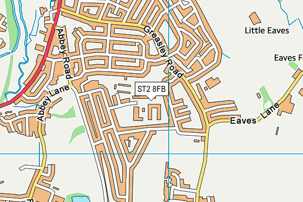 ST2 8FB map - OS VectorMap District (Ordnance Survey)