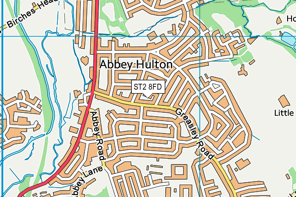 ST2 8FD map - OS VectorMap District (Ordnance Survey)