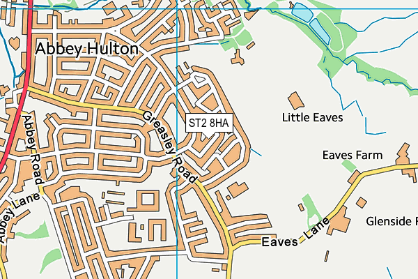 ST2 8HA map - OS VectorMap District (Ordnance Survey)