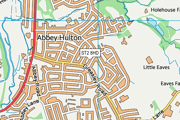 ST2 8HD map - OS VectorMap District (Ordnance Survey)