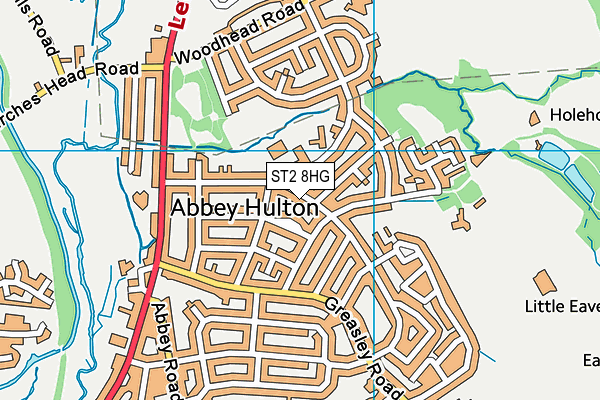 ST2 8HG map - OS VectorMap District (Ordnance Survey)