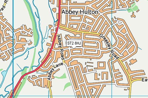 ST2 8HJ map - OS VectorMap District (Ordnance Survey)