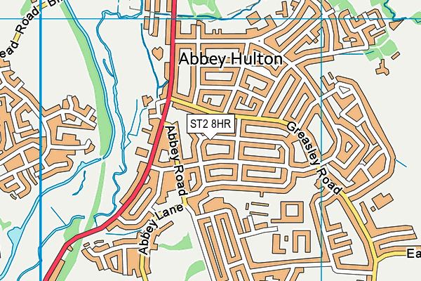 ST2 8HR map - OS VectorMap District (Ordnance Survey)