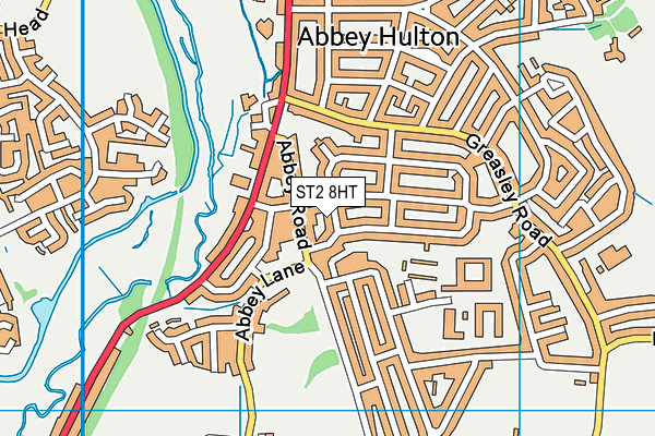 ST2 8HT map - OS VectorMap District (Ordnance Survey)