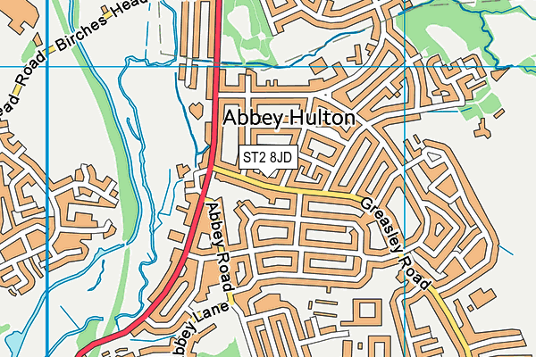 ST2 8JD map - OS VectorMap District (Ordnance Survey)