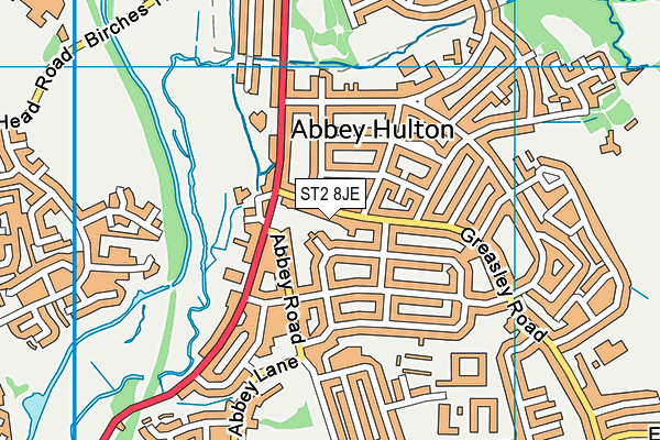 ST2 8JE map - OS VectorMap District (Ordnance Survey)