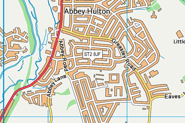 ST2 8JF map - OS VectorMap District (Ordnance Survey)