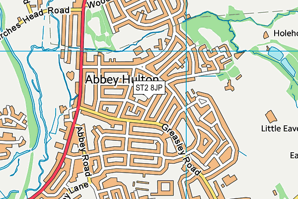 ST2 8JP map - OS VectorMap District (Ordnance Survey)