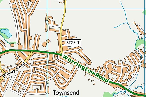 ST2 8JT map - OS VectorMap District (Ordnance Survey)