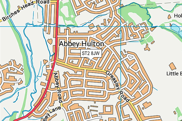 ST2 8JW map - OS VectorMap District (Ordnance Survey)