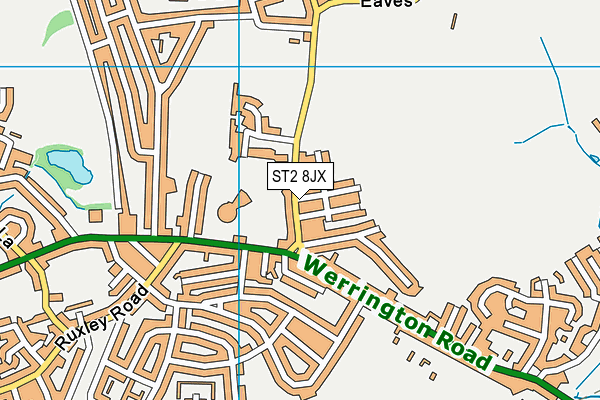 ST2 8JX map - OS VectorMap District (Ordnance Survey)