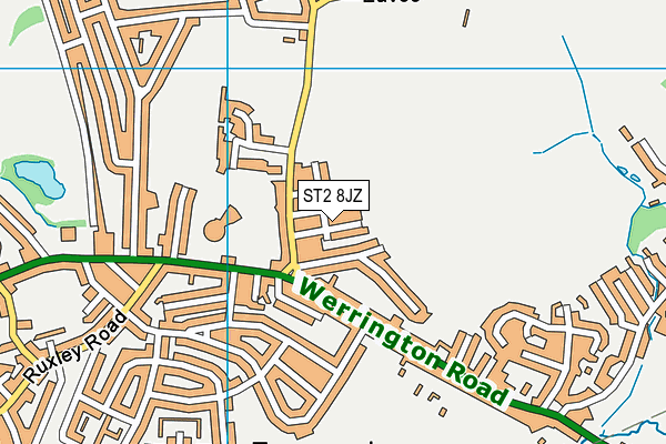 ST2 8JZ map - OS VectorMap District (Ordnance Survey)
