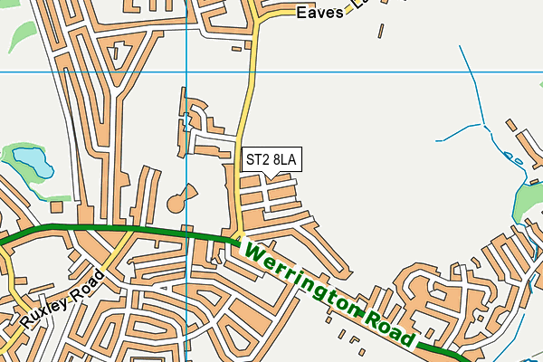 ST2 8LA map - OS VectorMap District (Ordnance Survey)