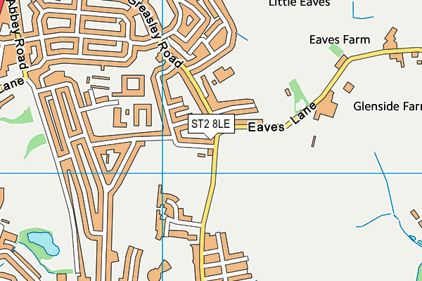 ST2 8LE map - OS VectorMap District (Ordnance Survey)