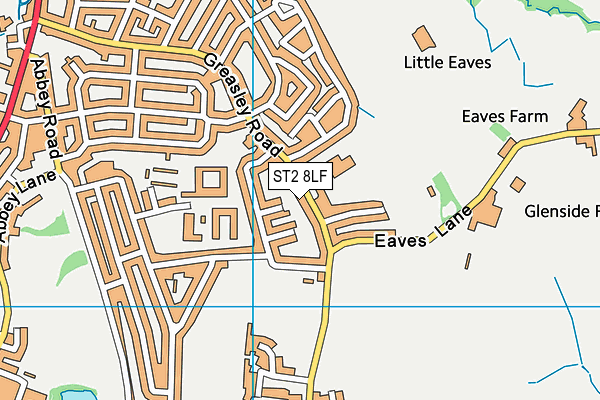 ST2 8LF map - OS VectorMap District (Ordnance Survey)