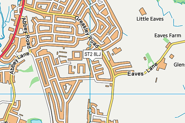 ST2 8LJ map - OS VectorMap District (Ordnance Survey)