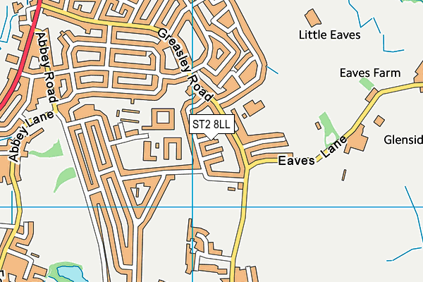 ST2 8LL map - OS VectorMap District (Ordnance Survey)