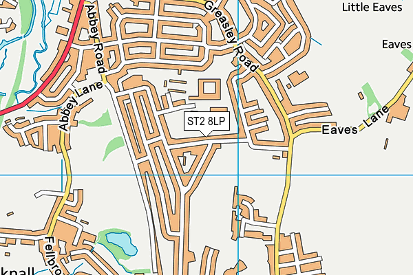 ST2 8LP map - OS VectorMap District (Ordnance Survey)