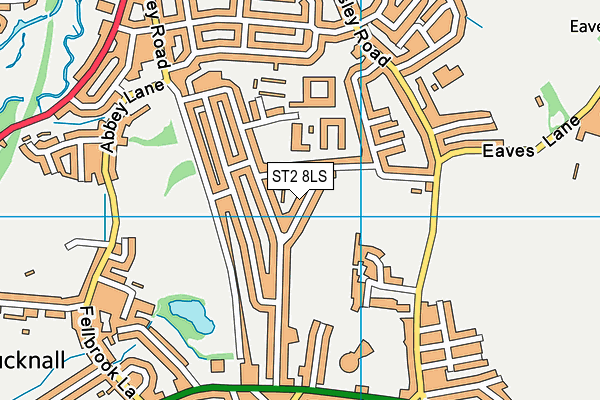 ST2 8LS map - OS VectorMap District (Ordnance Survey)