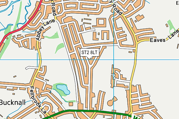 ST2 8LT map - OS VectorMap District (Ordnance Survey)