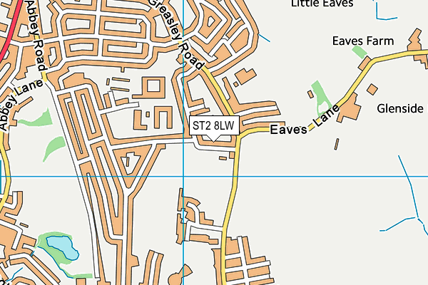 ST2 8LW map - OS VectorMap District (Ordnance Survey)