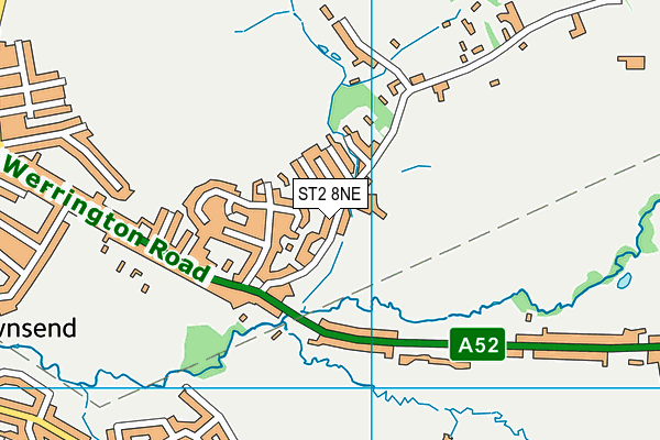 ST2 8NE map - OS VectorMap District (Ordnance Survey)