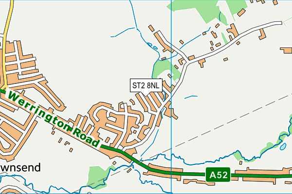 ST2 8NL map - OS VectorMap District (Ordnance Survey)