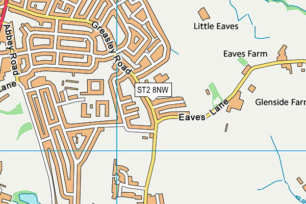 ST2 8NW map - OS VectorMap District (Ordnance Survey)