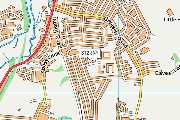 ST2 8NY map - OS VectorMap District (Ordnance Survey)