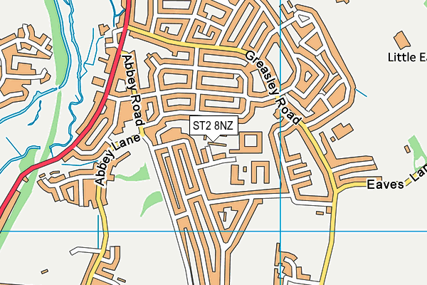 ST2 8NZ map - OS VectorMap District (Ordnance Survey)