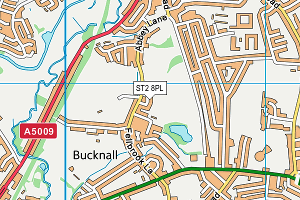 ST2 8PL map - OS VectorMap District (Ordnance Survey)