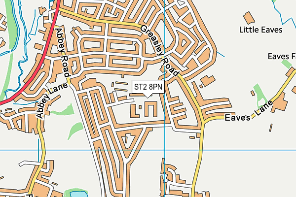 ST2 8PN map - OS VectorMap District (Ordnance Survey)