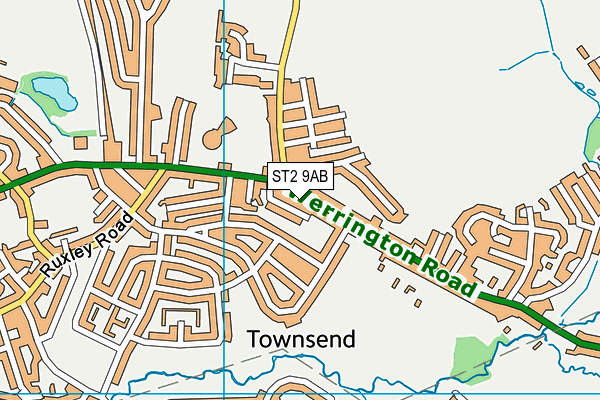 ST2 9AB map - OS VectorMap District (Ordnance Survey)