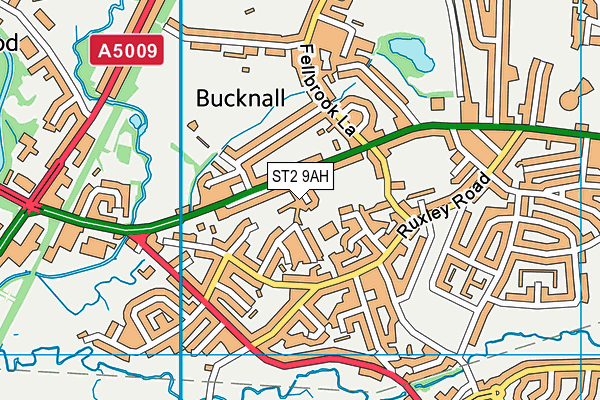 ST2 9AH map - OS VectorMap District (Ordnance Survey)