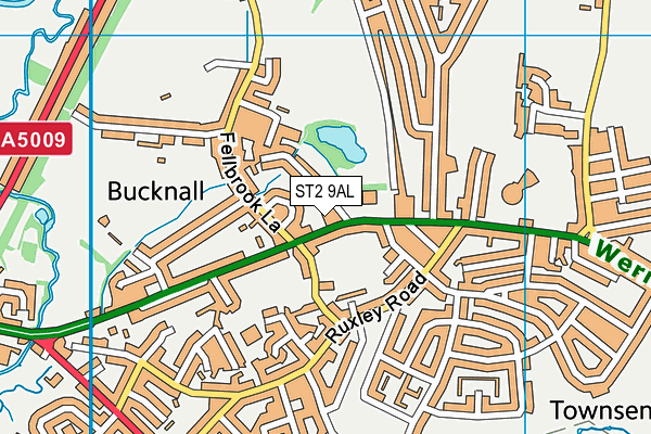 ST2 9AL map - OS VectorMap District (Ordnance Survey)