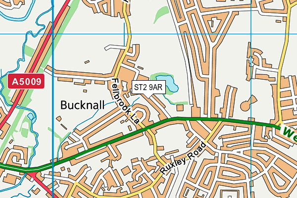 ST2 9AR map - OS VectorMap District (Ordnance Survey)