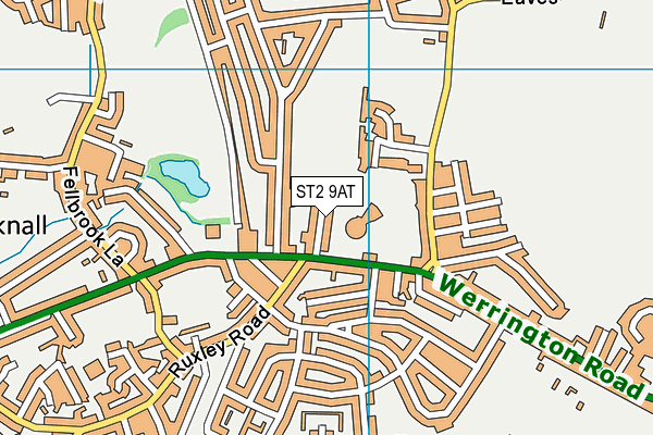 ST2 9AT map - OS VectorMap District (Ordnance Survey)