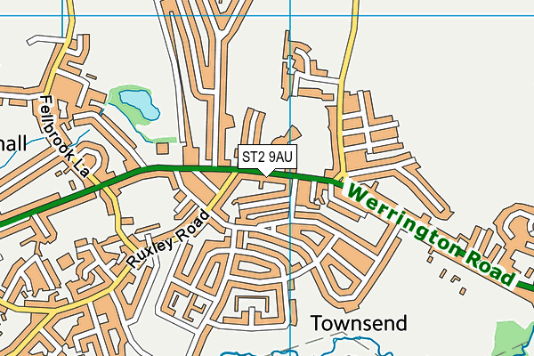 ST2 9AU map - OS VectorMap District (Ordnance Survey)