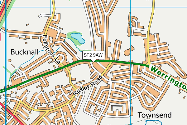ST2 9AW map - OS VectorMap District (Ordnance Survey)