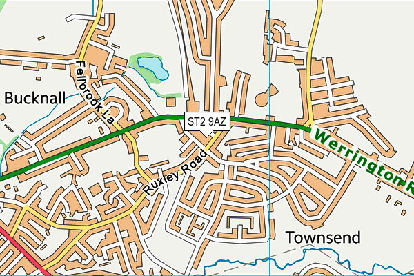 ST2 9AZ map - OS VectorMap District (Ordnance Survey)