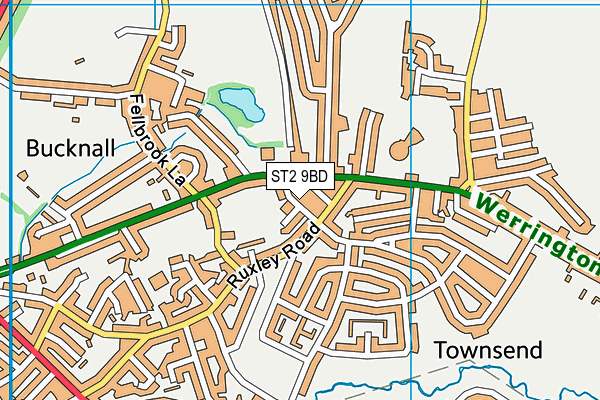 ST2 9BD map - OS VectorMap District (Ordnance Survey)